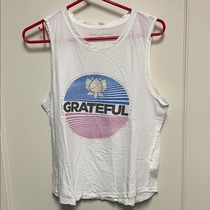 Spiritual Gangster Grateful White Sleeveless Top